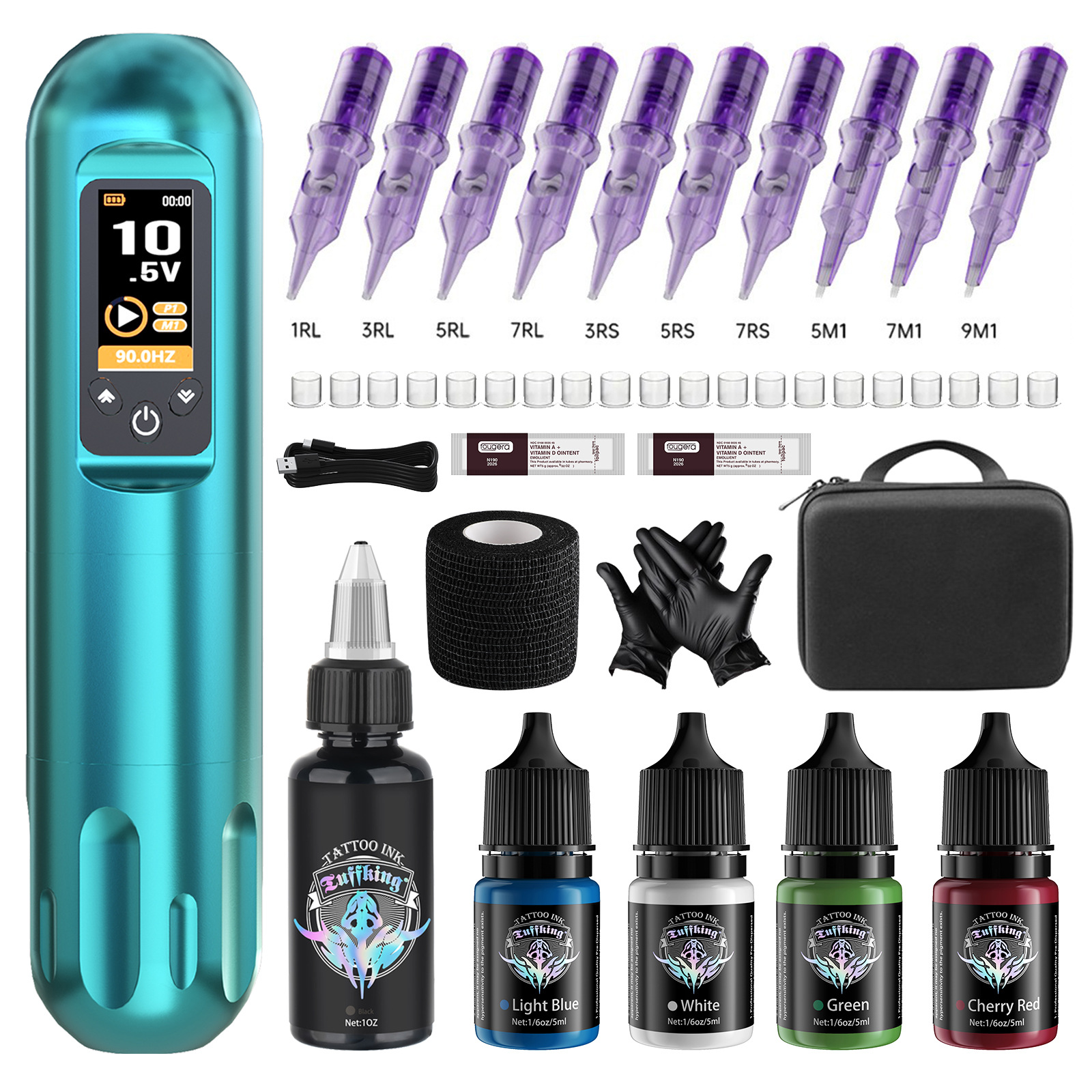 Tuffking P15 fuente de alimentación inalámbrica pluma de tatuaje conjunto de motor máquina de tatuaje cortar alambre niebla todo en uno máquina transfronteriza