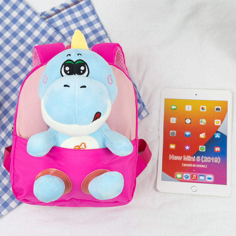2023 nueva muñeca de dibujos animados desmontable kindergarten mochila de dibujos animados dinosaurio felpa niños bebé mochila