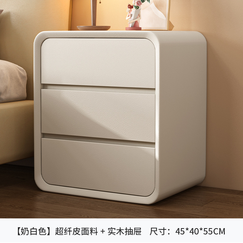 Mesita de noche dormitorio multifuncional luz lujo madera maciza cajón creativo mesita de noche estilo crema almacenamiento pequeño gabinete