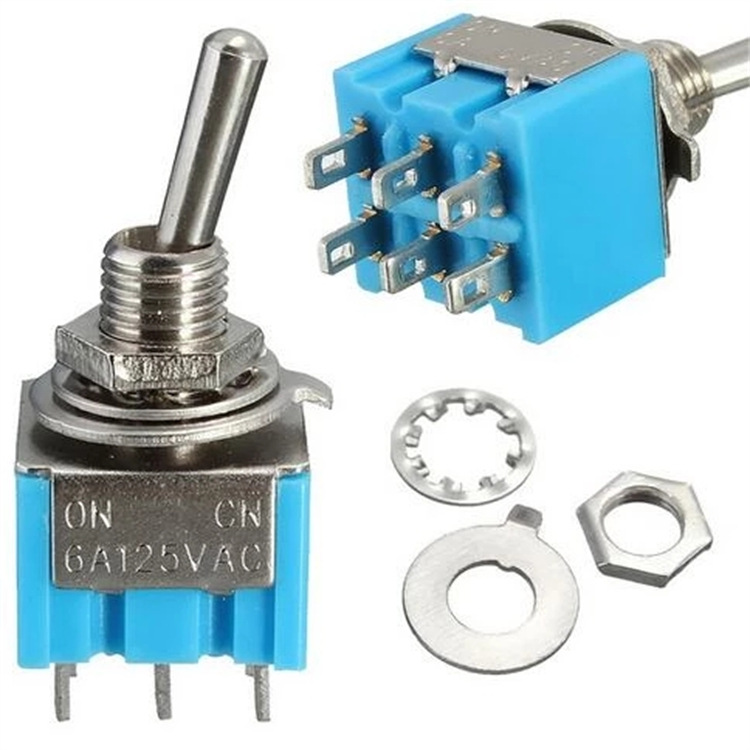 MTS-202 203钮子开关 摇臂开关6脚2档3档开孔6mm摇杆开关