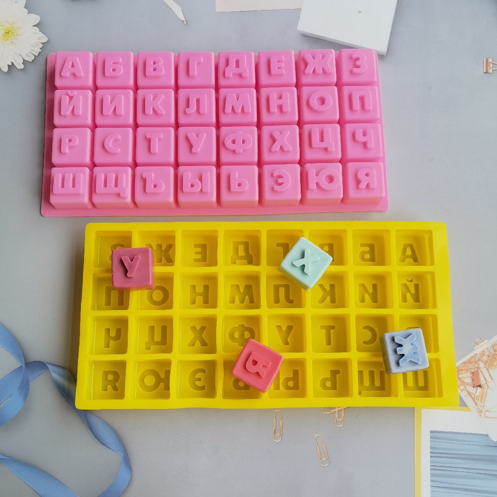 俄文字母大424巧克力饼干模蛋糕模具雪糕糖果硅胶模具