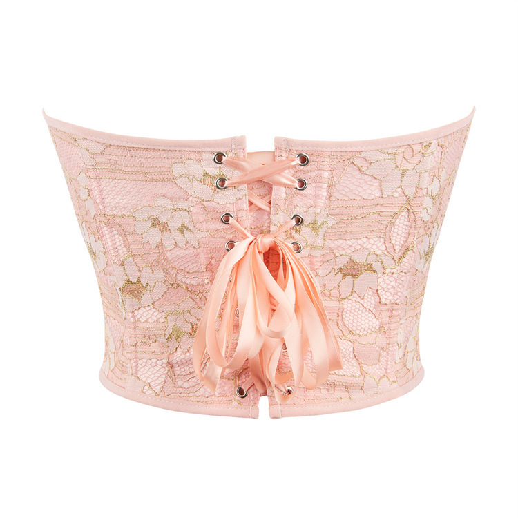 Nuevo rosa ligero encaje ajustado damas tórax soporte de pecho corte camisa Aliexpress suministro transfronterizo