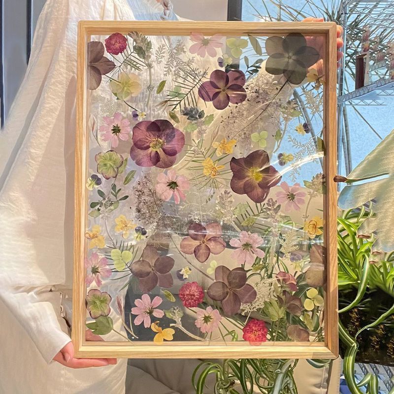 Double-Sided Transparent Photo Frame Handmade DIY Dried Flower Embossed High-Transparent Glass Stereo Table Plant Specimen Creative Picture Frame