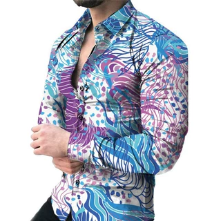 弹力竹节弹力竹节弹力竹节跨境外贸男士3D数码印花长开衫春秋季新