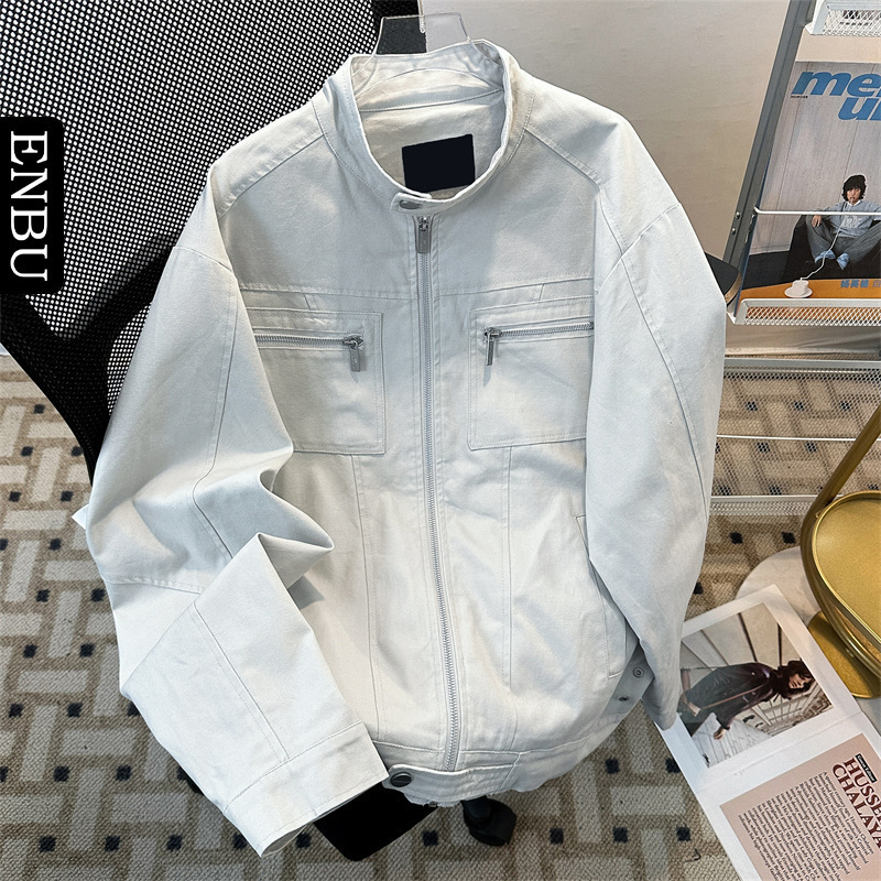 Men's American Retro Harrington Washed Stand-Collar Jacket, Unisex Casual Loose Workwear Jacket for Spring and Autumn Men's American Retro Harrington Washed Stand-Collar Jacket, Unisex Casual Loose Workwear Jacket for Spring and Autumn