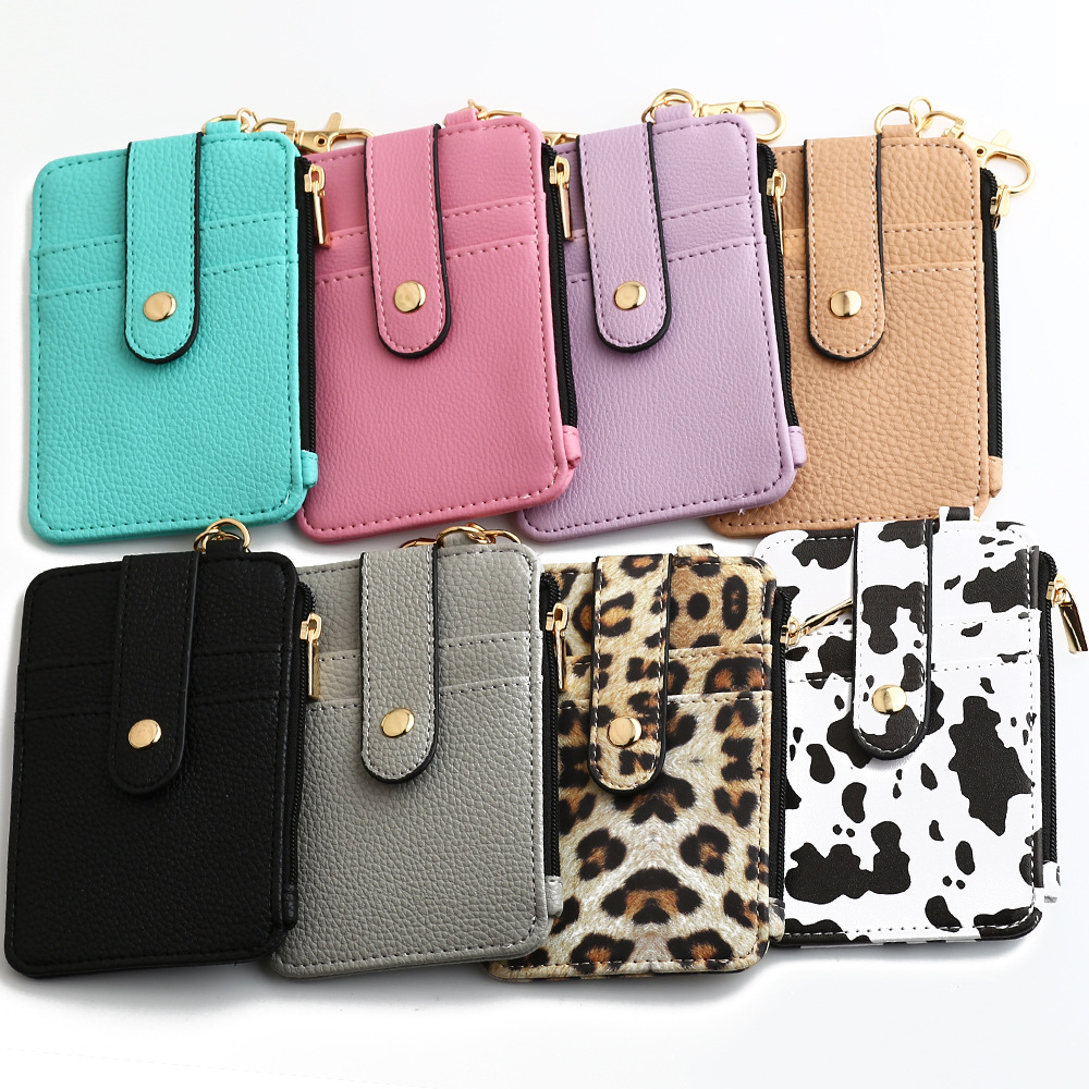 Women's Solid Color Pu Leather Zipper Card Holders display picture 3