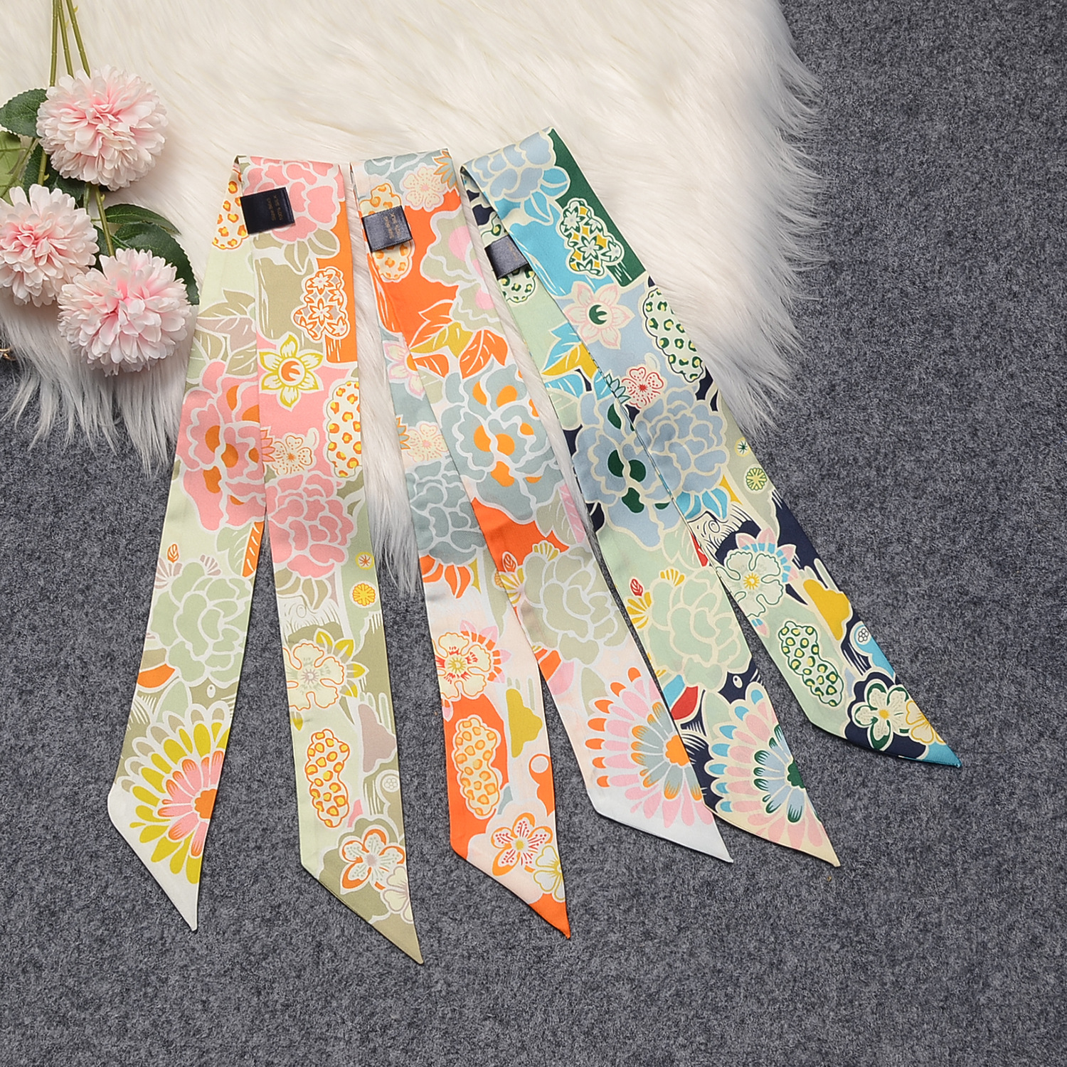 Buñuelo de seda francesa retrógrada delgada buñuelo de seda de banda larga buñuelo de cabello de cabello de cabello 100% buñuelo de seda de mora larga