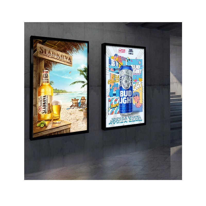 Wall ultra thin glass LED poster, stand, indicator lamp