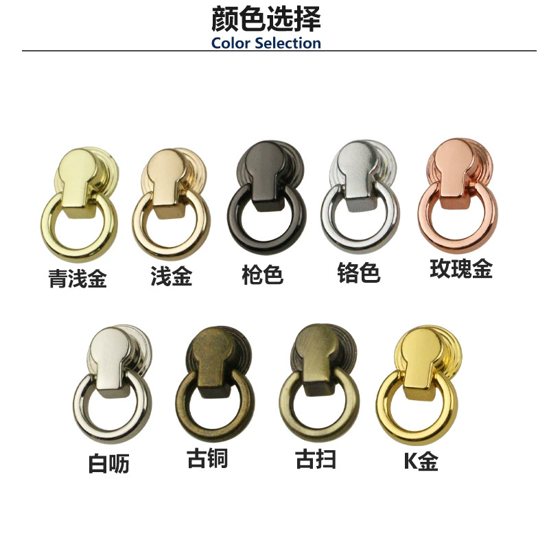 Bag, small screw hand holding screw bag, hanging chain buckle rivet handbag Hardware accessories side hand -pull