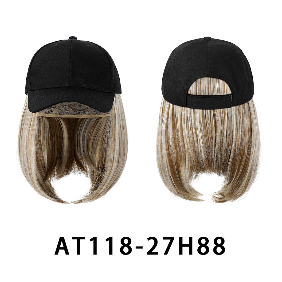 Europa y América primavera y verano sombrilla gorra peluca Bobo peinado nuevo protector solar al aire libre sombrero integrado forma de peluca