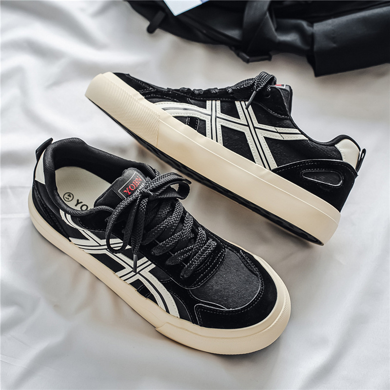 Burgundy Canvas Shoes for Men 2025 Autum Versatile Suede American Retro Sneakers American Sports and Leisure Men's Shoes