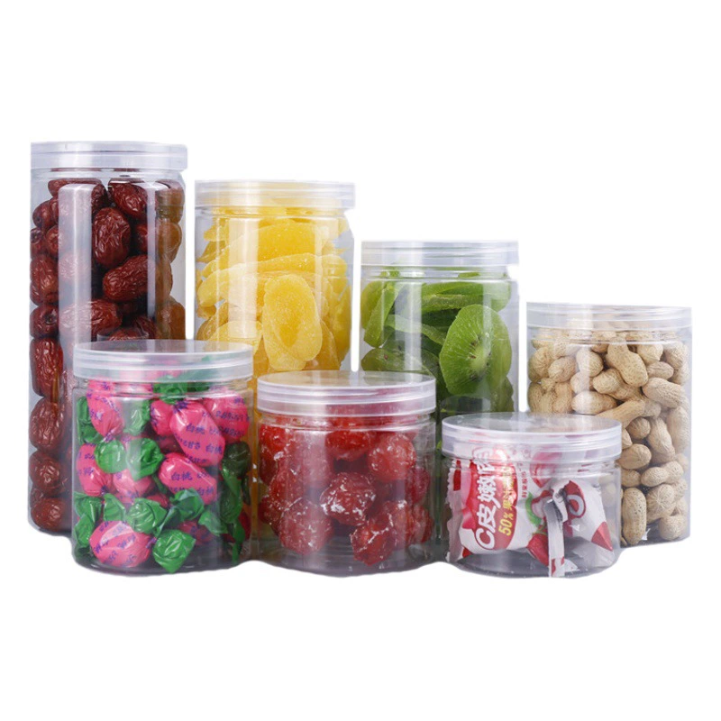 Прозрачная пластиковая банка для цветочного чая, утолщенная бутылка для ореховых хлопьев, бутылка с волчьей ягодой, калибр pet85, хрустальная крышка, спиральная бутылка с широким горлышком