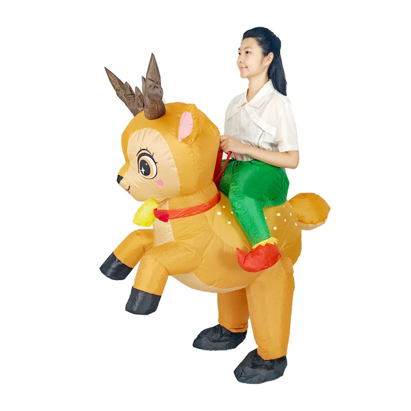 Cosplay transfronterizo Halloween Navidad hombre de pan de jengibre montar ciervo fiesta inflable accesorios divertidos actuación a pie