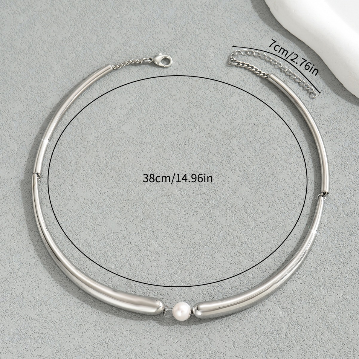 Collier ras du cou géométrique en perles à griffes courbées, style créateur, bijou femme polyvalent à longue chaîne – idéal comme cadeau pour une petite amie._voghion.com