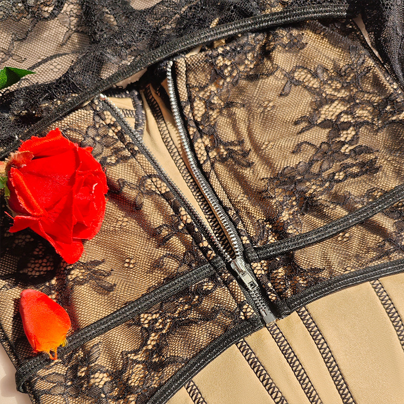 Sexy Lace Mesh Two Piece Camisole And Shawl Set For Women_voghion.com