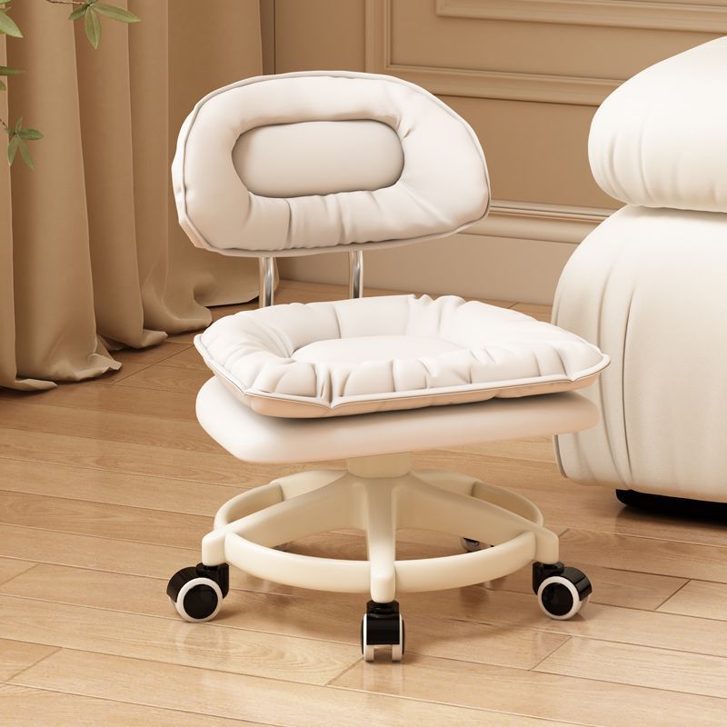 Swivel Stool with Caster Wheels, Low Stool with Backrest, Shoe-Changing Stool, Household Toddler Stool with Baby