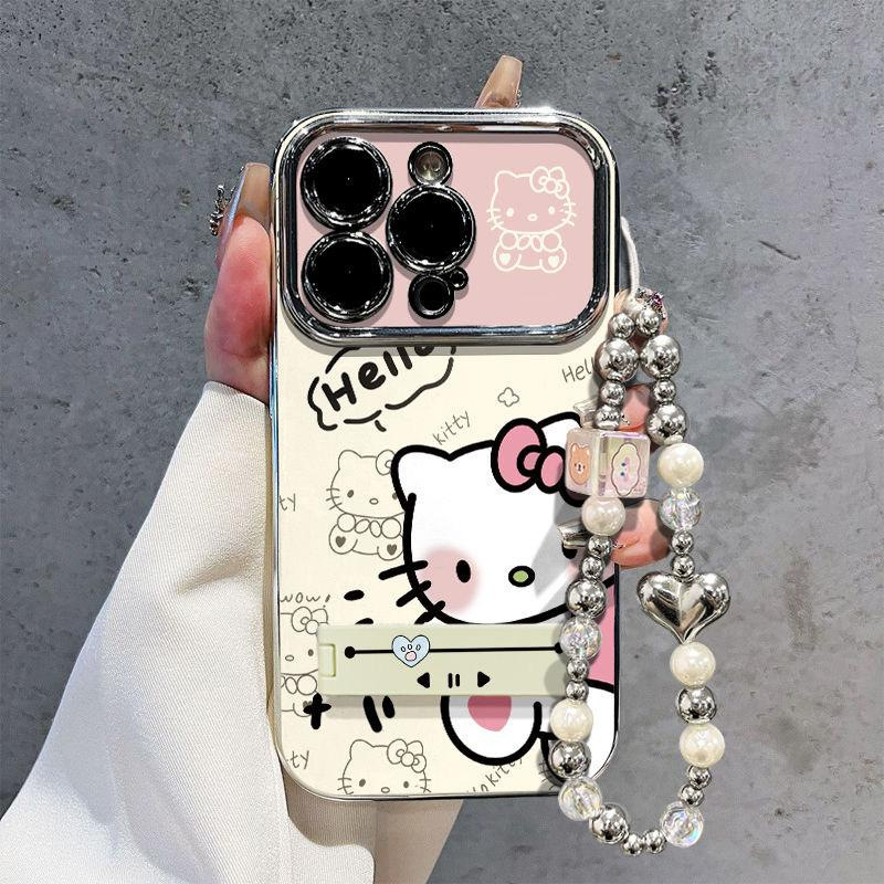 Suitable for Apple 17 Mobile Phone Case New Heart Kt Cat Iphone16 Huawei Oppo Xiaomi Vivo Electroplating Window
