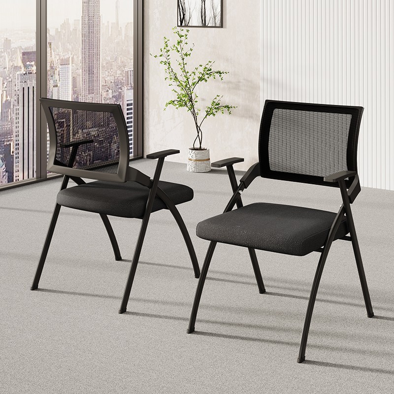 Training Folding Chair Mesh with Writing Board Desk Learning Table and Chair Integrated Office Training Chair Folding Conference Room Chair