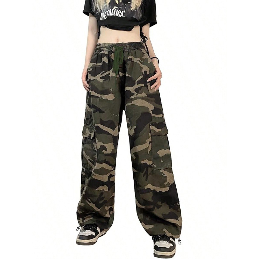 Factory Direct Sale 2025 New Cross-Border Retro Casual Pants for Women, Loose Large Pocket Cargo Versatile Long Pants