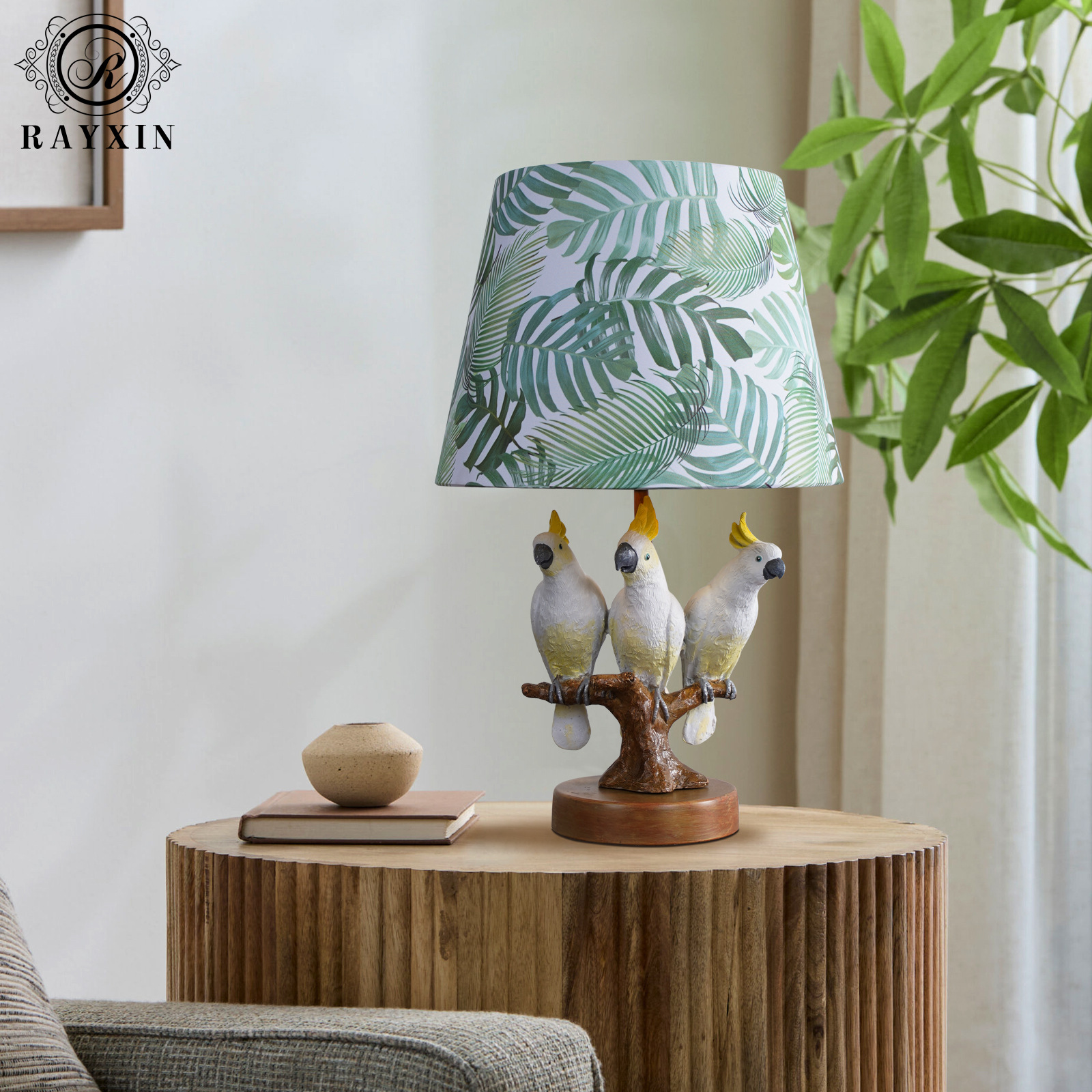 Cross-border American cartoon parrot children's room table lamp warm study bedroom bedside lamp creative bird night light wholesale