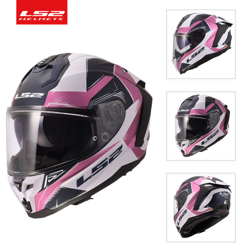 LS2 Motorcycle Full-Face Helmet with Dual Visors for Men and Women, Anti-Fog, Suitable for All Seasons, Dual Spoilers, Summer Model FF817