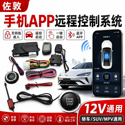 12V Universal One-Button Start System, Two-Way Remote Control, Remote Start, Anti-Theft Alarm, LCD Anti-Theft Device Modification (Car anti-theft device)