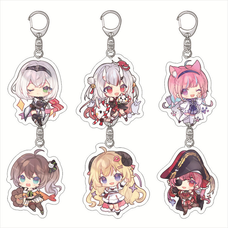 Hololive Virtual Streamer Acrylic Keychain Featuring Kizuna Ai, Akuya, and Tokoyu Akira Acrylic Keychain Hololive Virtual Streamer Acrylic Keychain Featuring Kizuna Ai, Akuya, and Tokoyu Akira Acrylic Keychain