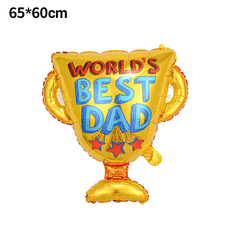 Día del padre transfronterizo feliz tema fiesta decoración decoración barba taladro eléctrico trofeo Día del padre película de aluminio globo al por mayor image 4