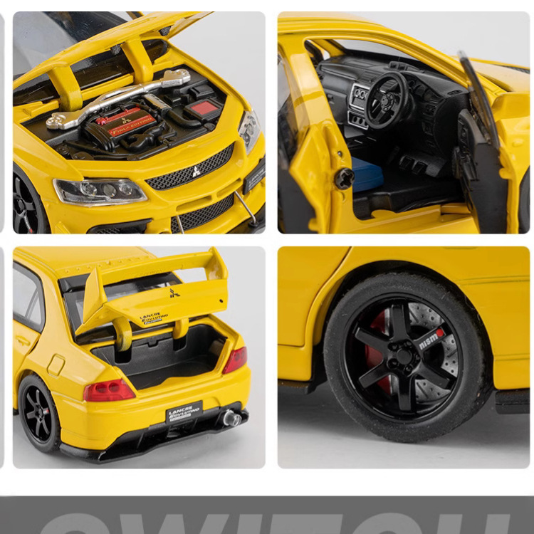 (2개) 국경 간 시뮬레이션 1:32 9 세대 EVO 합금 자동차 모델 어린이 장난감 자동차 모델 진자 도매 소년 컬렉션