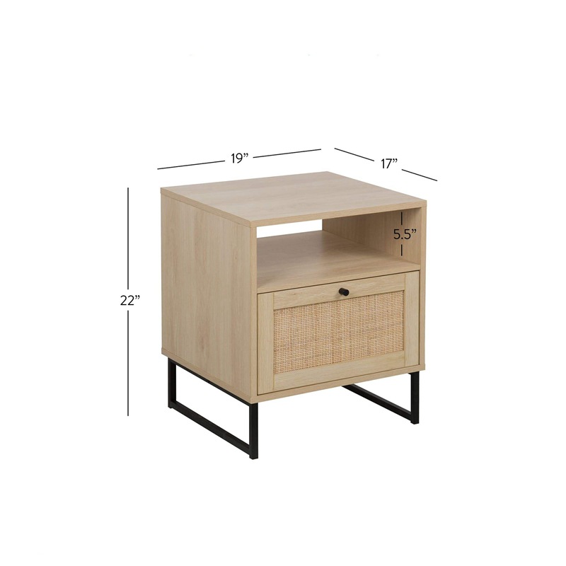 Mesita de noche de estilo nórdico japonés, armario de almacenamiento para apartamentos pequeños, pequeño armario para revistas, armario lateral de ratán para sala de estar.