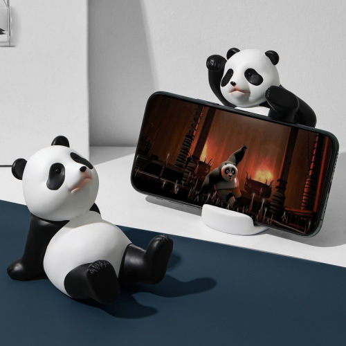 Cute creative panda mobile phone holder small ornaments desktop home iPad tablet support decorations as gifts