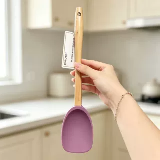 铂金硅胶锅铲木柄耐高温不粘锅专用炒菜铲子食品级家用厨房烹饪勺