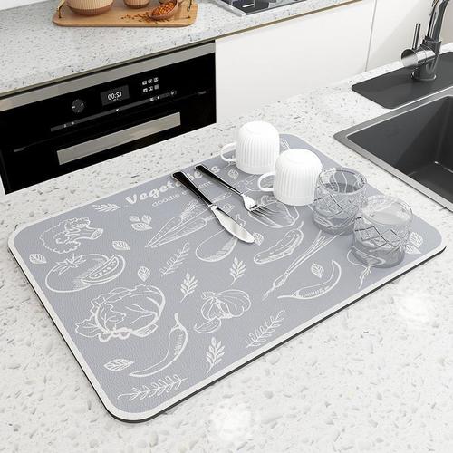 New kitchen countertop drain mat soft diatom mud absorbent quick-drying mat household dishes anti-scalding no-wash heat insulation mat