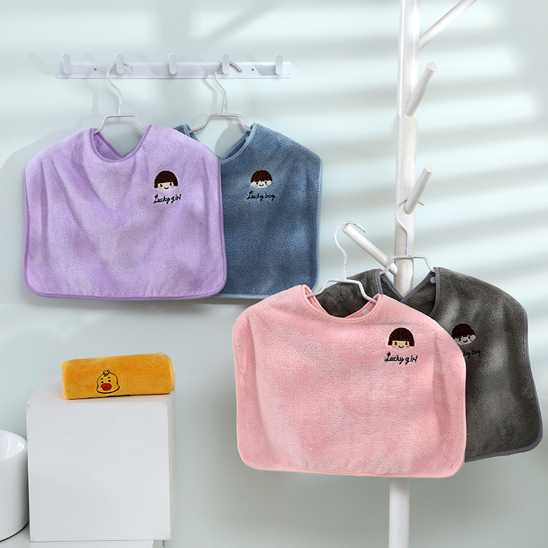 Toalla de lavado para niños absorbente Babero infantil babero del bebé kindergarten comer babero engrosada Toalla de cara