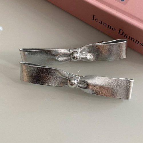 Silver butterfly clip Y2K high-end forehead fringe clip side fringe clip elegant light luxury hair accessory for women