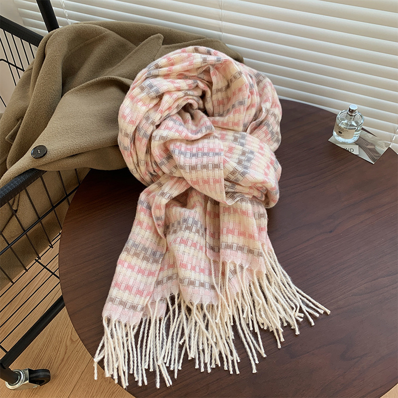 Rainbow Scarf For Women Thickened Warm Winter Accessory Style_voghion.com