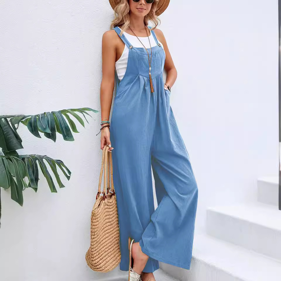 Spot 2023 Amazon venta caliente eBay estación independiente wish ropa de mujer europea y americana estilo caliente color sólido casual correa larga