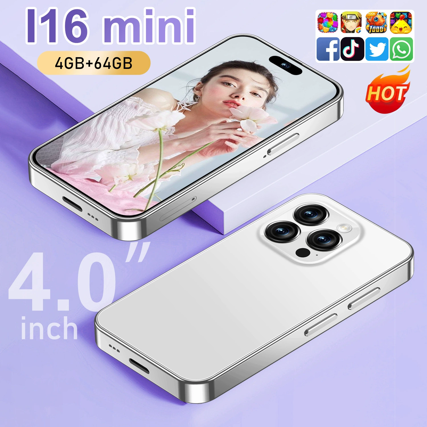2025 новый мобильный телефон I16 mini для детей, недорогой, 4.0" Android 8.1