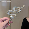 Metal big hairgrip, hair accessory, crab pin, shark from pearl, South Korea, light luxury style