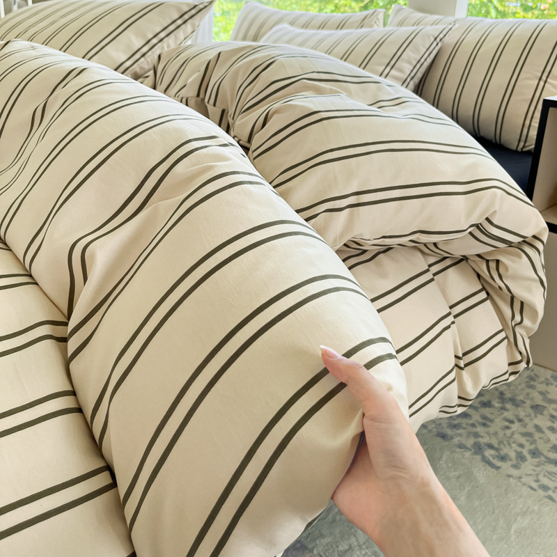 Classe A algodón puro sin impresión de aire cuatro piezas de ropa de cama de algodón lavable, cama de cama de algodón dormitorio de estudiantes de tres piezas