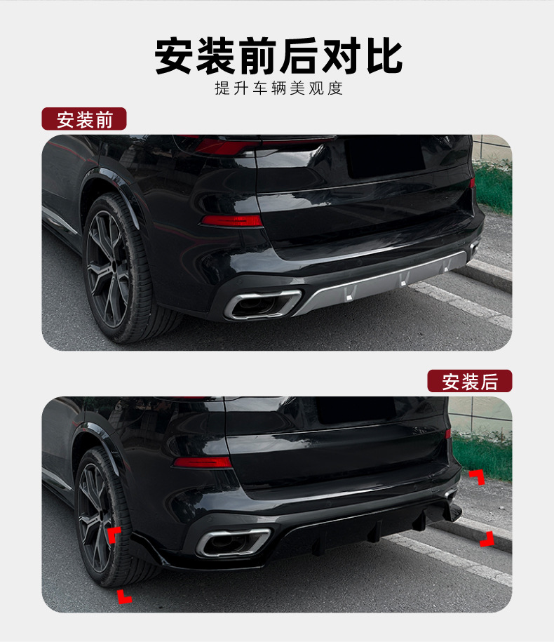 Suitable for Bmw X5 G05 m Sport 2019+ Black Warrior Rear Spoiler Corner Rear Lip Tail Lip Cross-Border Modification