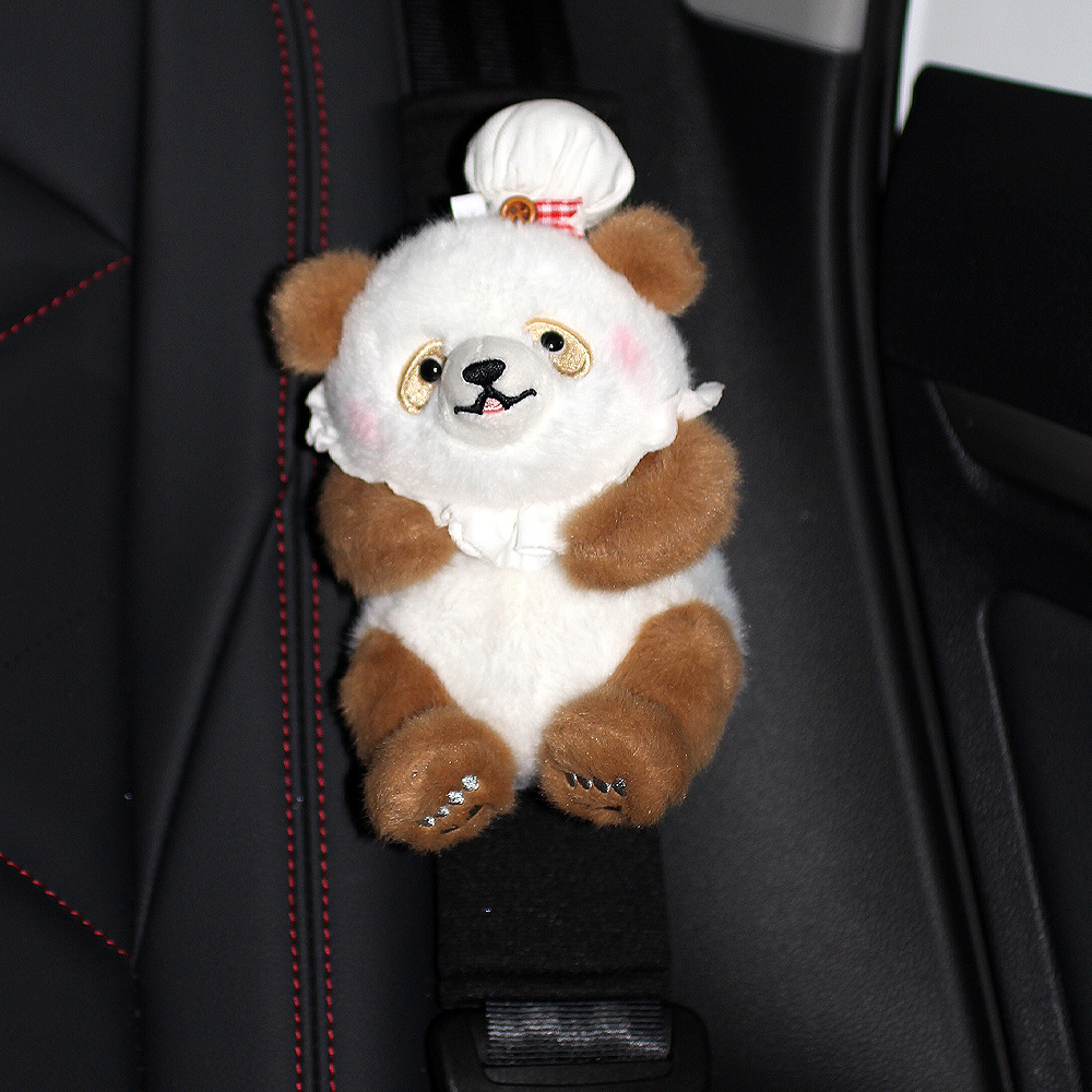 Protector de Hombro de Peluche Panda para Cinturón de Seguridad, Decorativo y Suave, para Auto