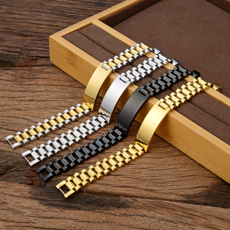 European and American jewelry men and women curved brand titanium steel bracelet gift couples stainless steel strap bracelet can be designed LOGO