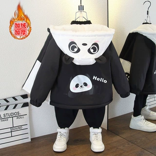 加工定制男童加绒外套冬装2025儿童棉衣加厚男孩冬季棉服宝宝棉袄