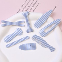 创意蓝色格纹新款梳子骨头 diy饰品配件发夹发饰手机壳冰箱贴配件