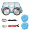 Detachable blue bus, dinner plate