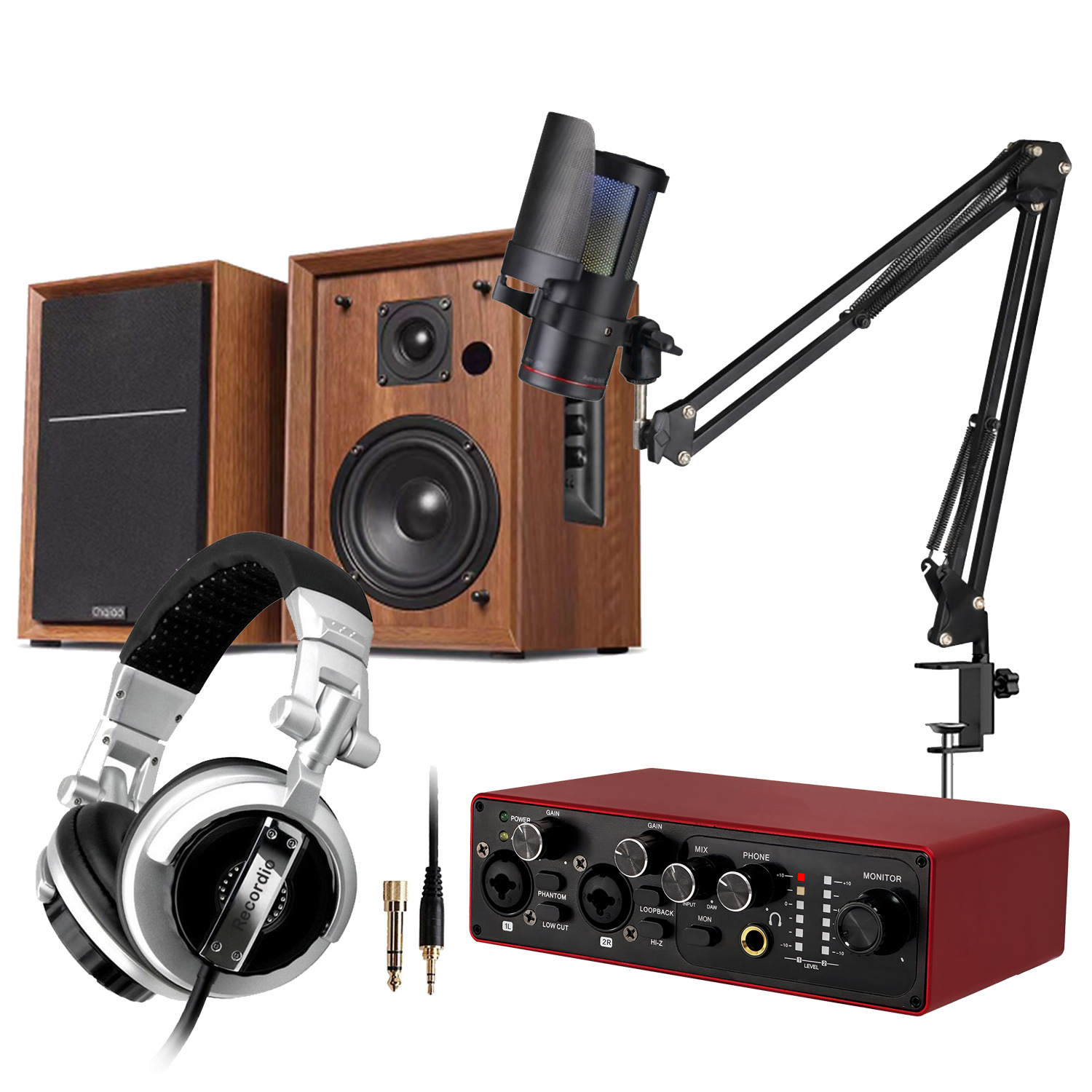 Professional Microphone External Sound Card USB Computer Driver-Free Recording Studio Microphone Live Recording Karaoke Artifact