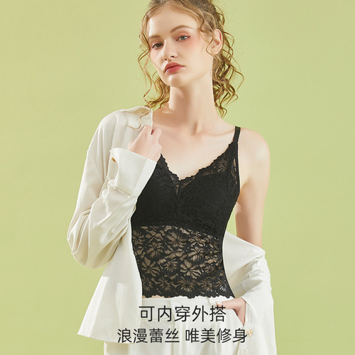 French lace camisole women's tube top inner wear black sexy lace beautiful back summer new style