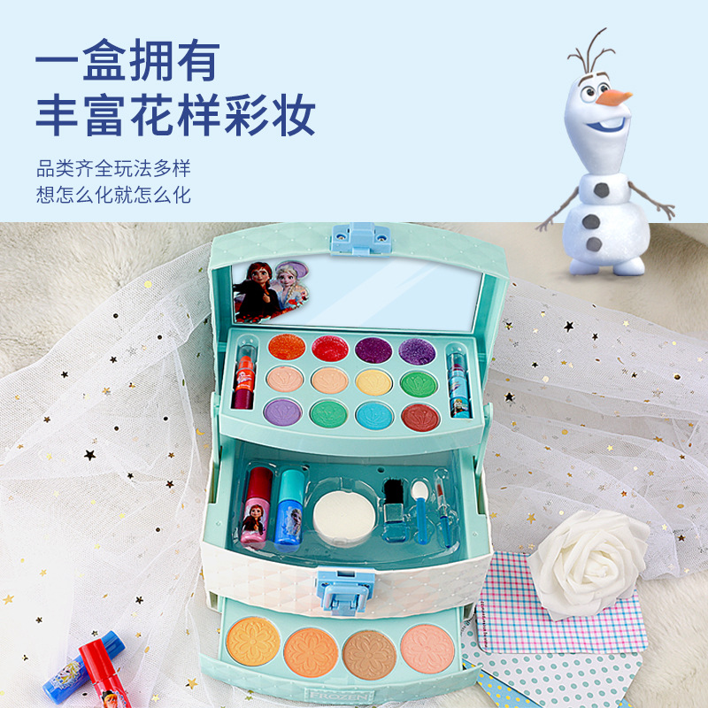 Disney Kids Makeup Girl Princess Makeup Frozen Suitcase Lipstick Birthday gift