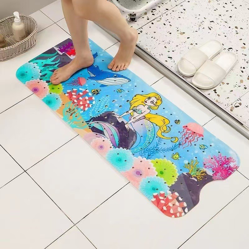 Alfombrilla antideslizante para baño con diseño de océano de dibujos animados para niños de Amazon, alfombrilla antideslizante para piscina, baño, alfombrilla antideslizante
